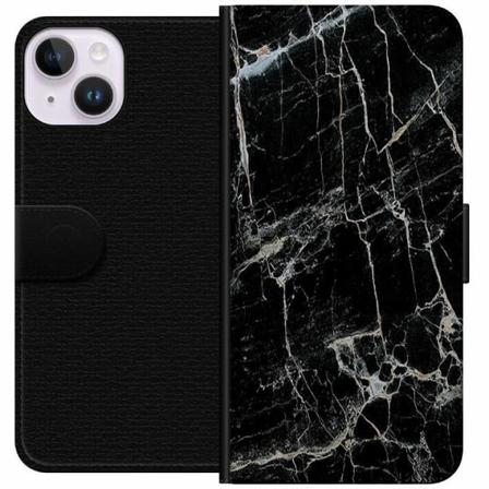 Apple Iphone 14 Plånboksfodral Marmor Svart