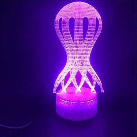 Wrecking Ball lampe 3D illusjons nattlys, fjernkontroll bordlampe, USB-lader belysning hjem dekorasjon for barn, bursdagsgave (fjernkontroll)