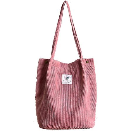Cord Bag Stor Dame Cordfløyel Tote Bag Dame Skulder Håndvesker