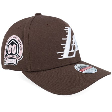 Mitchell & Ness - Los Angeles Lakers Choco Blush Classic Red Brown/Pink Adjustable Adjustable Brown Cap - NBA @ Hatstore