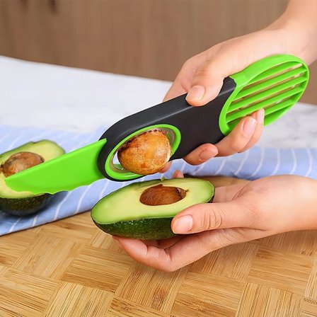3-i-1 Avokado Kjernefjerner, Lettbrukt Fruktskreller, Pitter & Skiver, for Egg, Mango, Kiwi