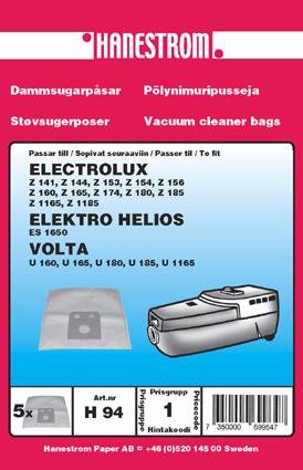 HANESTRÖM Dammsugarpåsar VOLTA U 160, U 165