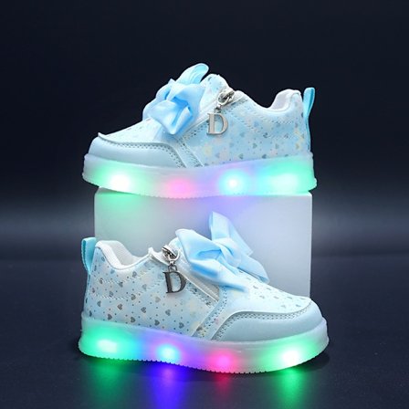 Lette sko for småjenter med LED-lys - Lysende sneakers for barn