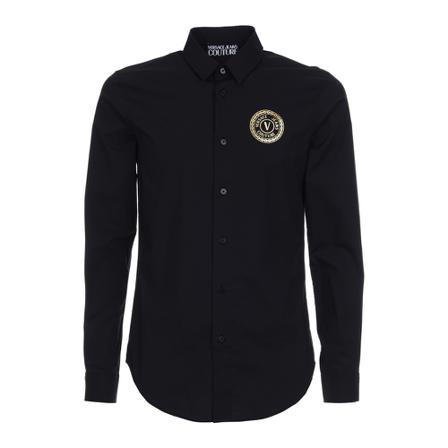 Versace Jeans Couture - Skjortor - Svart - Herr - Storlek: L, Herr, Storlek: L