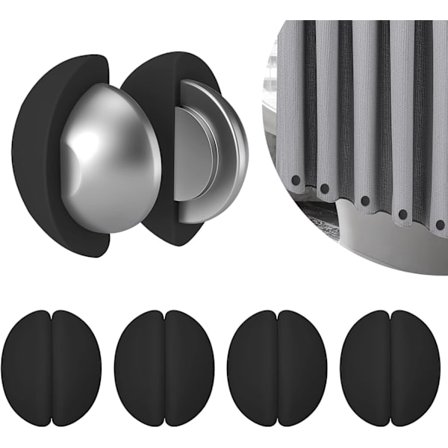 Bruseforhængsvægte, aldrig rustende bruseforhængsmagneter, silikoneindpakkede tunge stærke magneter forhindrer bruseforhængsfor i at blæse gardin Cl