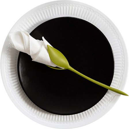 10 servietbordholdere, grønne stilke plastik snoede knop tabl