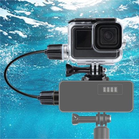 Vattentätt laddningshus med spänne och skruv för GoPro HERO10 Black / HERO9 Black 30m