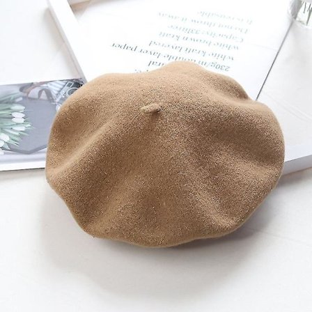 Wekity Hat Dam Vinterbasker, Ullbasker, Varm mössa Ullstickad mössa,kamel