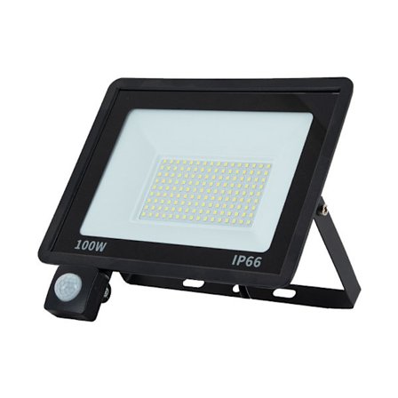 50W ulkoinen LED-valonheitin liiketunnistimella, IP66 vedenpitävä LED-valonheitin tunnistimella, 5000LM 7000K viileä valkoinen ulkovalaistus,