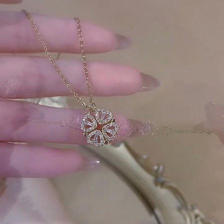 Nischdesign, en multi-wear magnet, hjärta, fyrklöverhalsband, smycken, Alla hjärtans dag-present till kvinnor