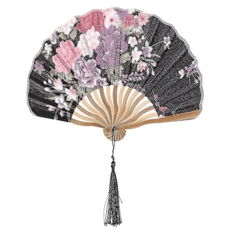 Vintage Tygfläkt Hopfällbar Handhållen Fläkt Japansk Stil Handfläkt Trä Handhållen Fläkt