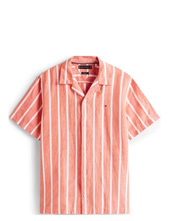 Tommy Hilfiger | Linen Blend Striped Ss Rf Shirt | L