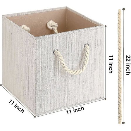 Taitettava kuutio säilytyslaatikko Säilytyslaatikko 1 kpl Kangas säilytyskori Säilytykseen Kestävät köysikahvat Kaappilaatikko Kangassäilytyshyllyt 
