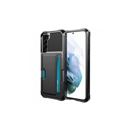 Samsung S22 Stöttåligt Skal Med Kortfack Solid V2 Svart