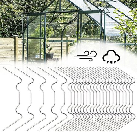 Växthusklämmor, 50-pack, växthusklämmor, rostfria W-klämmor