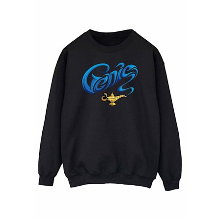 Disney Dam/Kvinnor Aladdin Film Genie Lampa Sweatshirt S Svart