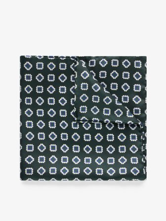 John Henric Men's Green Pocket Square Geometric Size Onesize