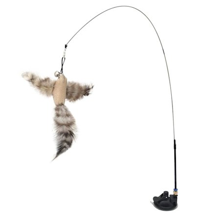 Kattefjerlegetøj, interaktivt sammenklappeligt kæledyrslegetøj med sugekopbund | Sjovt kattepindelegetøj, kattefjerlegetøj, kattelegetøjsgaver