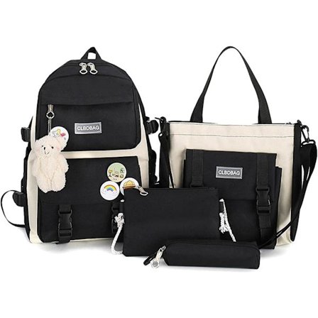 Ornitologi koululaukut Reput söpöille teinitytöille, painettu 4 kpl Kawaii koulureppusarja Söpö esteettinen koulureppu V