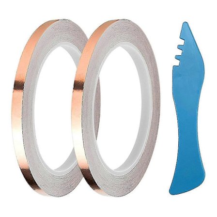 7/32 tum Silver-Backad Kopparfolietejp 2 Rullar Glasmålning, 36 Yard