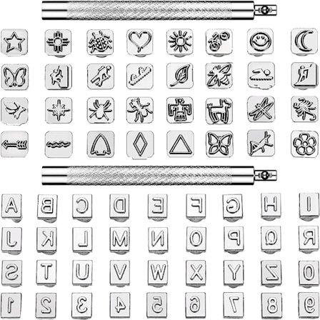 lær stempler alfabet stempler lær verktøysett