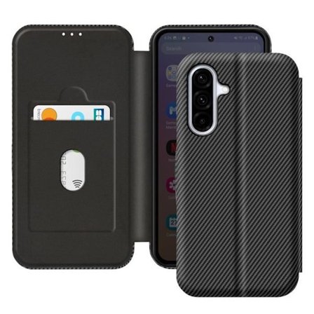 Hiilikuitu kotelo - Samsung - Galaxy A36 - Anti-RFID - Video-tuki - Musta