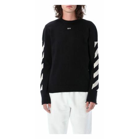 Off White, Knitwear Omhe 023C99Kni 001 Zwart, Heren, Maat:S