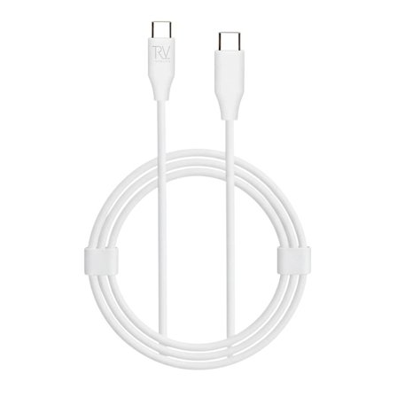 USB C to USB C Silicone Cable 60W Rvelon - 1m White