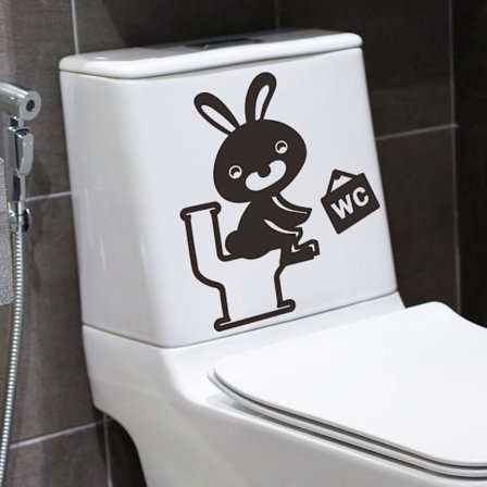 #Kanin PVC baderom toalettklistremerke, 30x30 cm#