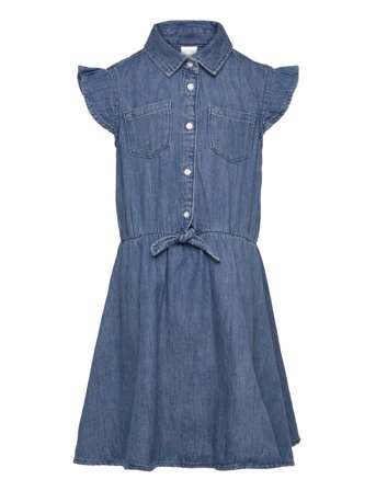 Lindex Dress Denim With Knot - Blue - 104