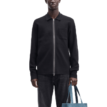 SAMSOE Guna X zip 10490 Tröjor Herr Svart XXL