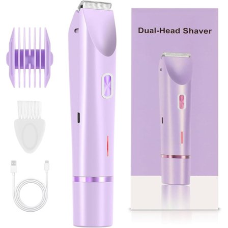 2-i-1 Elektrisk Damebarbermaskin og Bikin trimmer - Trådløs Våt og Tørr, Oppladbar Vanntett for Smertefri Hårfjerning på Ben, U