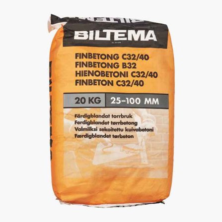 Biltema - Finbetong B30 20kg - Til Støping Innendørs og Utendørs, God til Sokler, Trapper, Vegger, Fundamenter, Bjelkelag og Reparasjoner