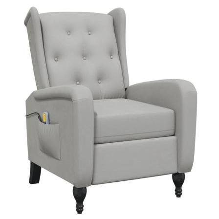 Vidaxl Massagefåtölj Ljusgrön Sammet Grå