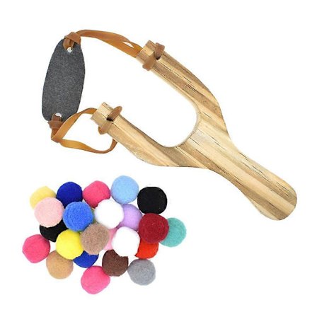 Sprettert i tre, solid treleke, plysjballer, jaktkatapultspill, fritidsaktiviteter, assortert farge 1 sett