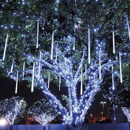 6 stk Party LED-lys Meteordusj Regn Snøfall Juletrehage Utendørs? ? White