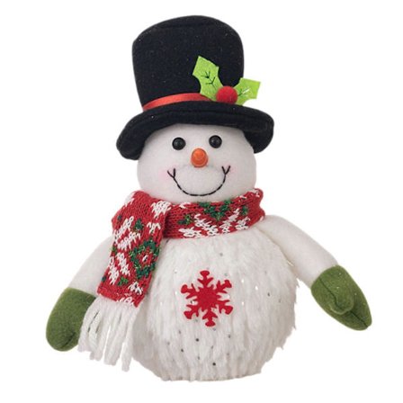 Jul Snømann Figur Glødende Dukke Jul Plysj Figurer Juleplysj
