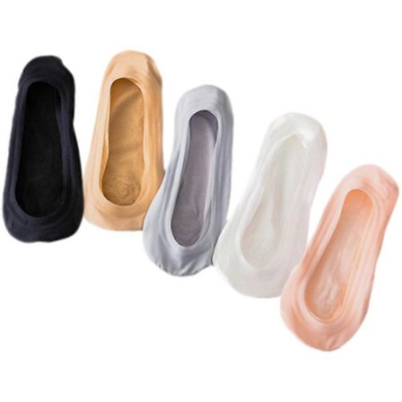 5 par Dam Bomullsstrumpor Ultralåga Osynliga Strumpor för Ballerinaskor