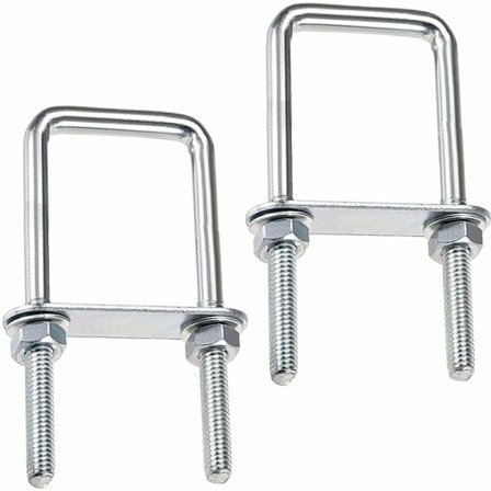 U-Bolter firkantede U-Bolter, 60x120mm rustfrie stål U-Bolter, M8 U-Bolt med mutterrammeplate og skive, M8 U-Bolt for festeplater og rør (60 x