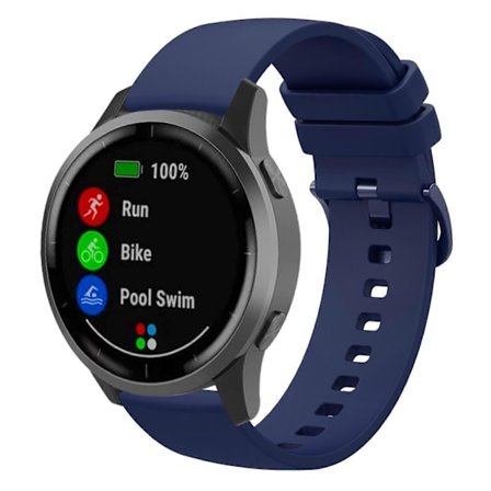 xDfind Platt Ensfarget Silikon Armbåndsur [DB] Midnattsblå 22mm