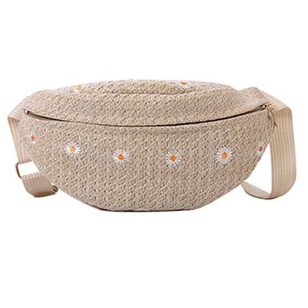 Sommar halmväska liten fräsch spets daisy messenger bag mode Khaki