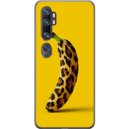 Kompatibelt Mobildeksel til Xiaomi Xiaomi Mi Note 10 Banan med leopardmønster mot gult bakgrunn i en kreativ og leken design