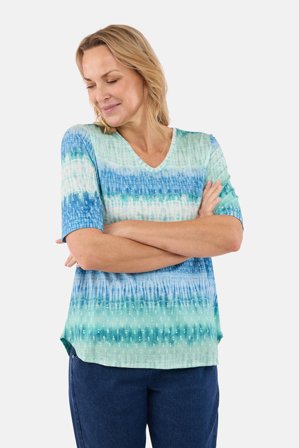 SIGNATURE - Kortærmet T-shirt - Blå Mix - V-Hals