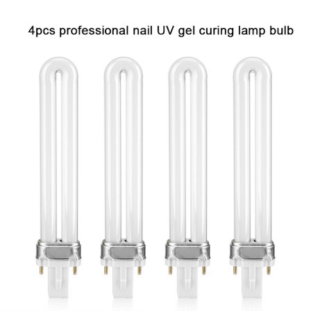 4-pakning Manikyr UV Lampe Pære 9W Neglelakk Gel Herdelampe Rør
