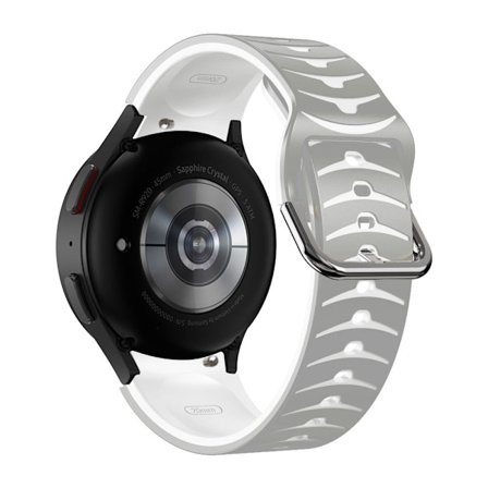 Samsung Galaxy Watch 5 / 5 Pro / 4 klockarmband i silikon med böjd linje - Grå / Svart