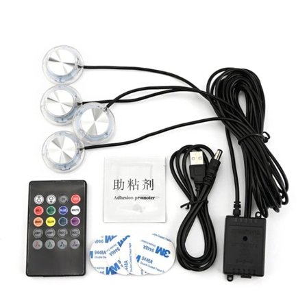 LED Underglød lys til bil 8 farver skift fod lys omgivende lampe