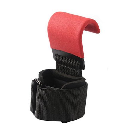 Grip Krok Grepp vadderade med handledslindningar Hand-Bar Styrkelyftshandskar Kraftiga Pull-ups Krokar Gym Training Straps