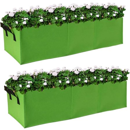 Plantevekstposer, Fabric Raised Planting Beds, Rectangle Grow Bag, for Outdoor Vegetables Plant Flowers