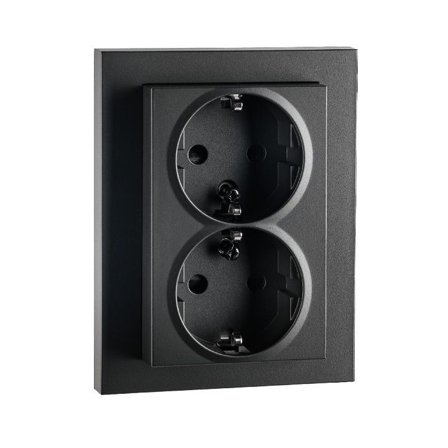 SG Stikkontakt innfelt Sort Rehab m/j