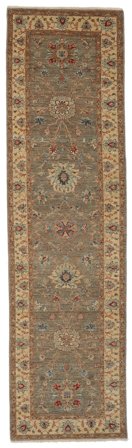 79X306 Tapis Ziegler Ariana D'orient De Couloir Marron (Laine, Afghanistan) Carpetvista